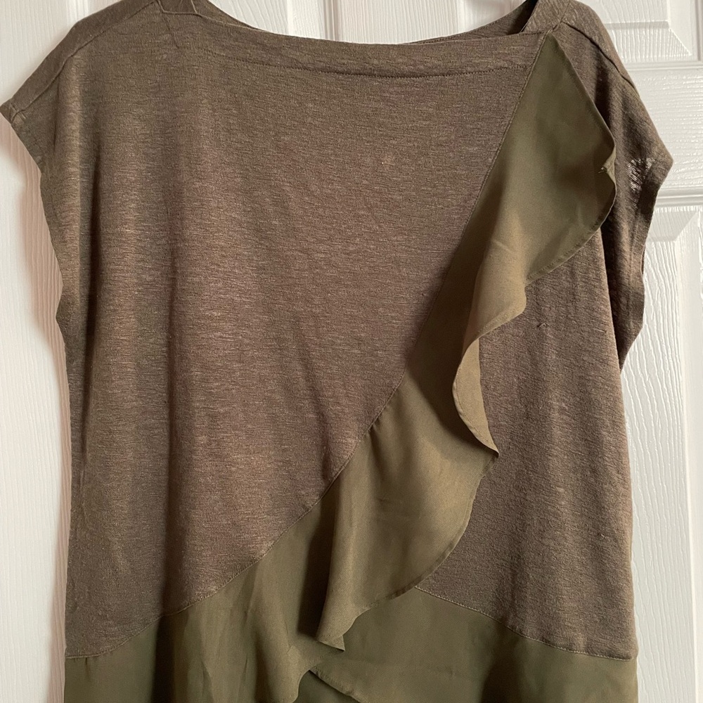 Banana Republic Olive and Brown Tunic Top